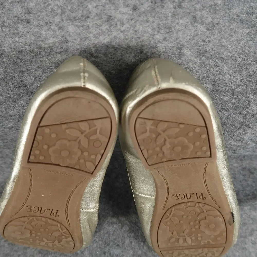 The Childrens Place Shoes Kids Girls 1 Ballet Flats Slip On Bow Knot Metallic